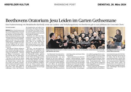 Rheinische Post: Beethovens Oratorium: Jesu Leiden im Garten Gethsemane