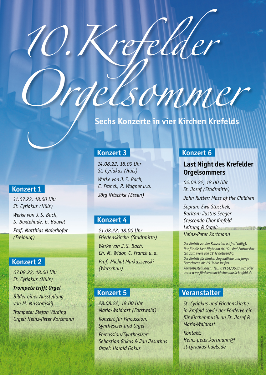 Plakat "10. Krefelder Orgelsommer"