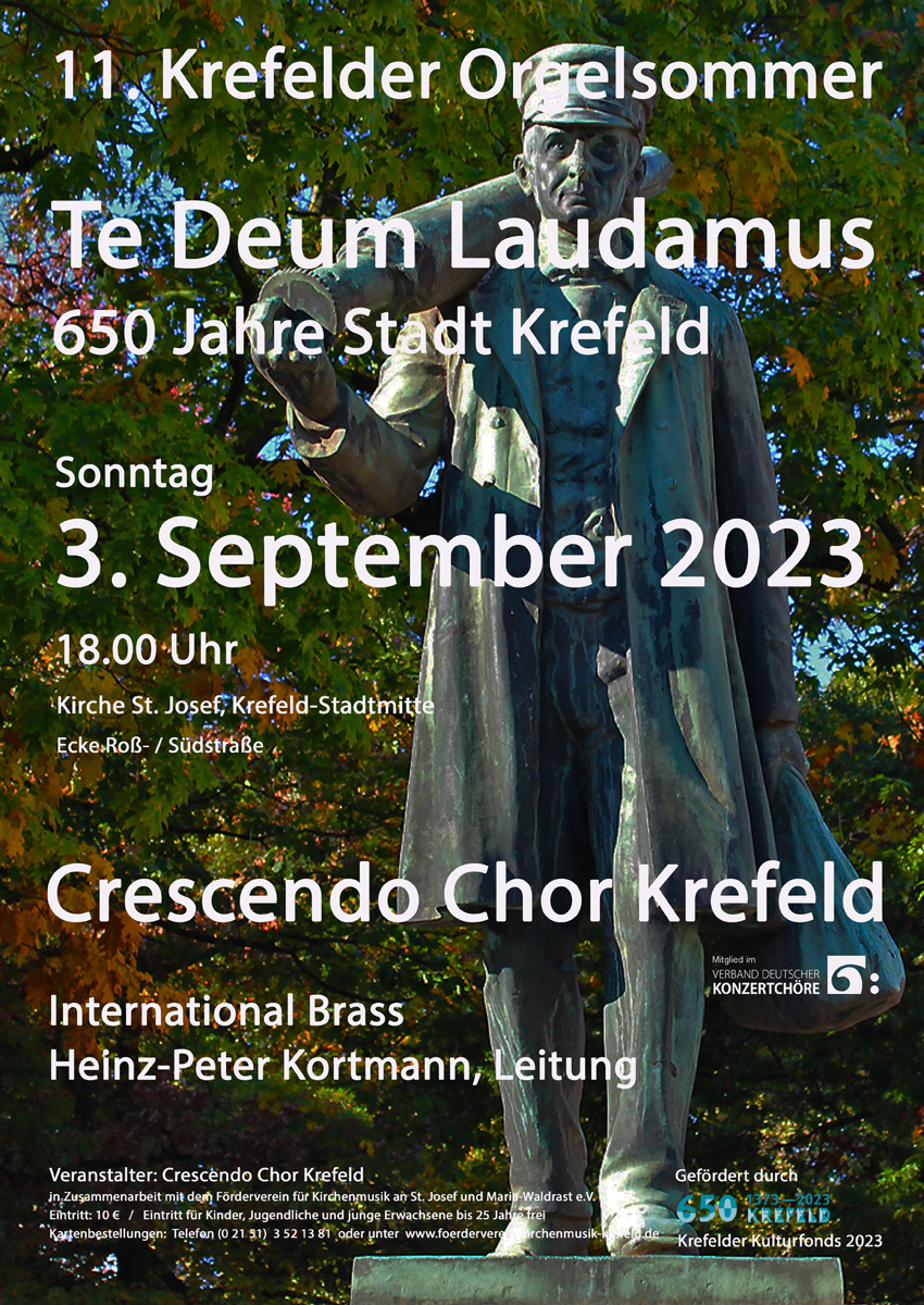 Plakat "Te Deum Laudamus - 650 Jahre Stadt Krefeld"