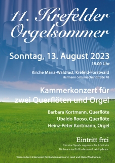 Plakat "Kammerkonzert für zwei Querflöten und Orgel"